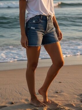 American Eagle Denim Crossover Mom Shorts 4
